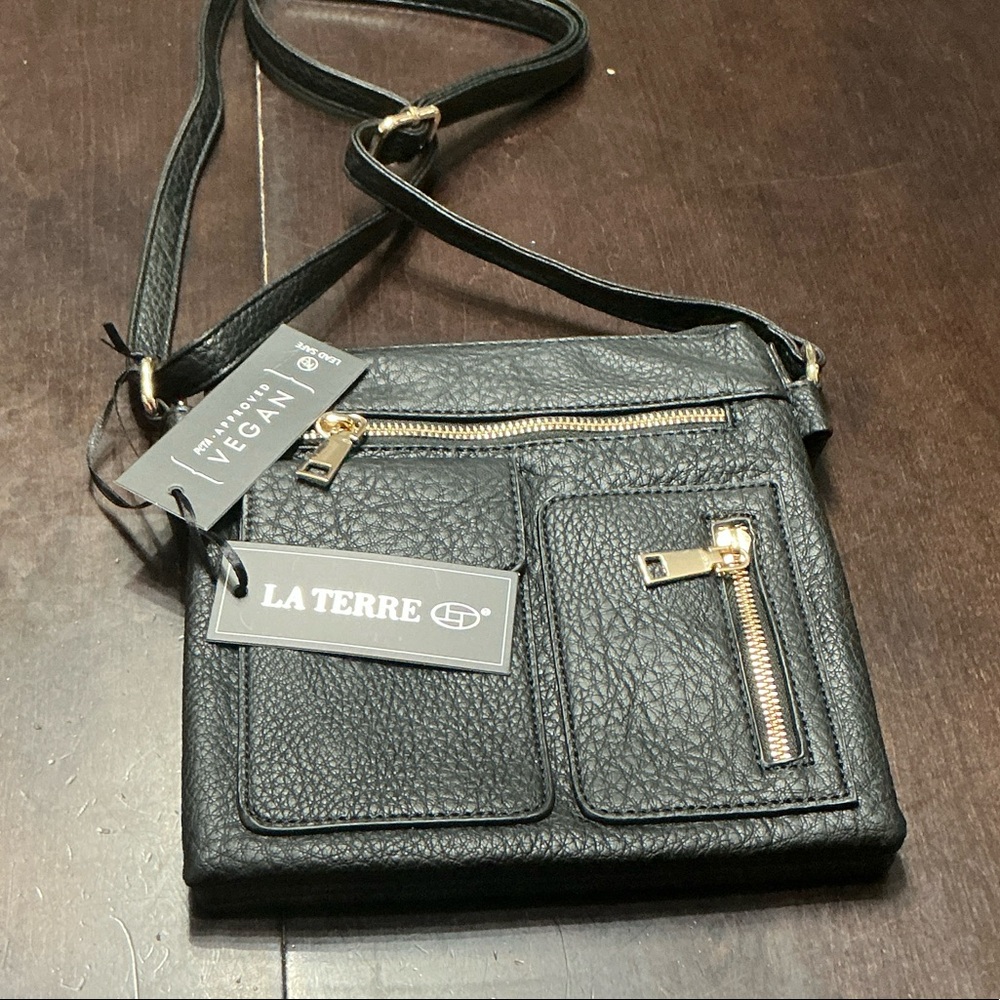 La Terre Black Crossbody Bag